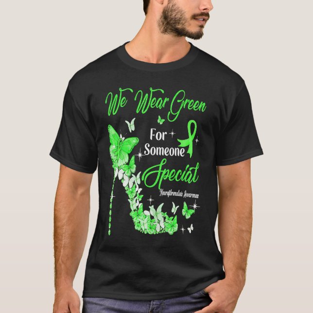 We Wear Green Butterflies Neurofibromatosis Awaren T-Shirt (Vorderseite)