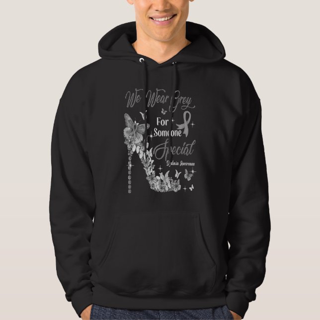 We Wear Grey Butterflies Dyslexia Awareness Hoodie (Vorderseite)