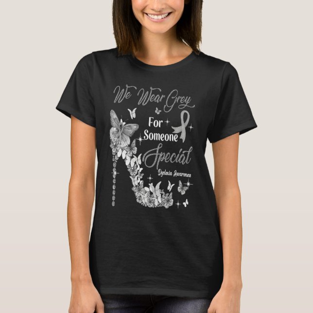 We Wear Grey Butterflies Dyslexia Awareness T-Shirt (Vorderseite)