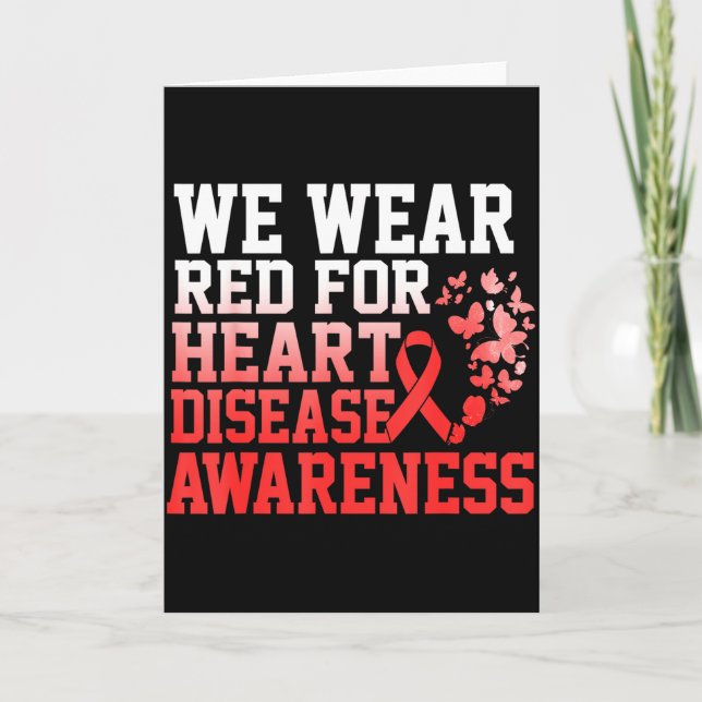 We Wear Red For Women Heart Disease Awareness Hear Karte (Vorderseite)