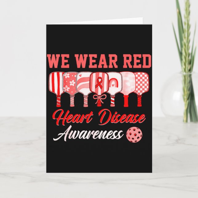 We Wear Red Pickleball Heart Disease Awareness  Karte (Vorderseite)