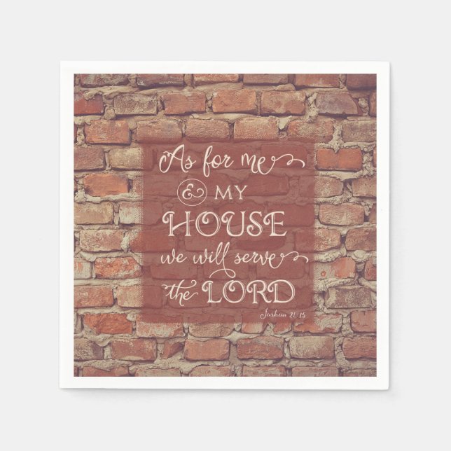 We Will Serve the Lord - Joshua 24:15 Serviette (Vorderseite)