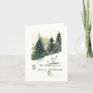 We Wish you zu Merry Christmas - Snow Forest Feiertagskarte