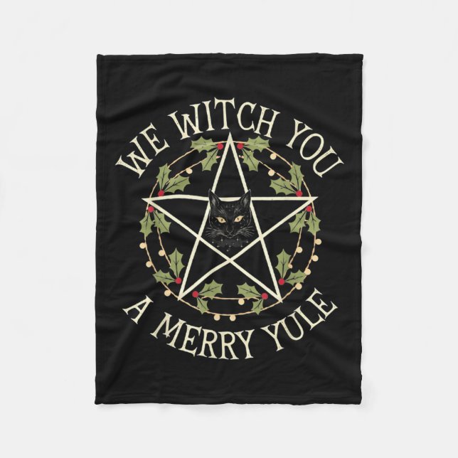 We Witch You A Merry Yule Winter Solstice Christma Fleecedecke (Vorderseite)