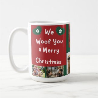 We Woof You Frohe Weihnachten Familie Haustiere Fo Kaffeetasse