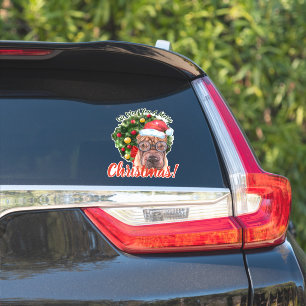 We Woof You Frohe Weihnachts Shar Pi mit Brille Aufkleber