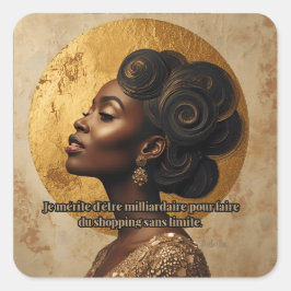Wealth and Luxury Mindset Inspirational Print Quadratischer Aufkleber