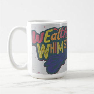 Wealth Whimsy mehrfarbiges Buchstabendesign Kaffeetasse