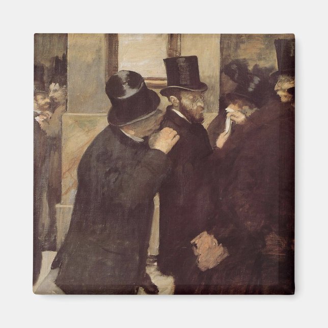 Wealthy Men at the Stock Exchange (by Edgar Degas) Magnet (Vorne)