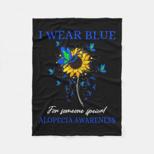 Wear Blue for Alopezie Awareness Sonnenblume Fleecedecke