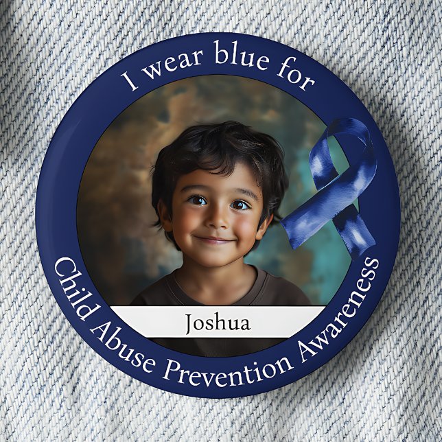 Wear Blue for Child Abuse Prevention Awareness Button (Von Creator hochgeladen)
