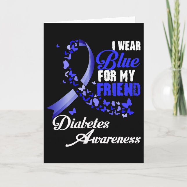 Wear Blue For My Friend T1d Diabetes Awareness Blu Karte (Vorderseite)