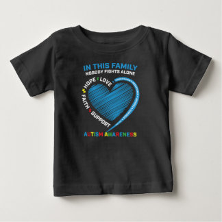 Wear Blue Heart Puzzle Piece Family Kampf Autismus Baby T-shirt