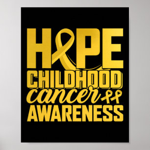 Wear Gold for Childhood Cancer Awareness Hope for Poster