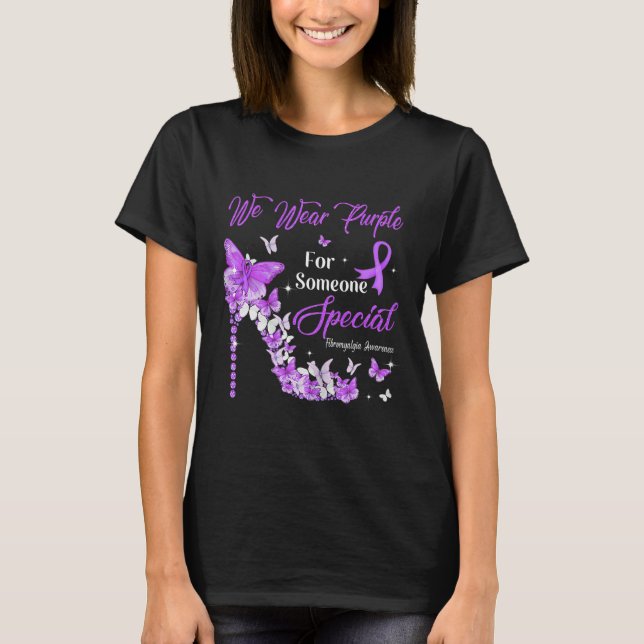 Wear Purple Butterflies Fibromyalgia Awareness  T-Shirt (Vorderseite)