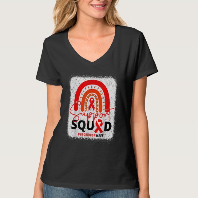 Wear Red Rainbow For Kindness Red Ribbon Week Awar T-Shirt (Vorderseite)