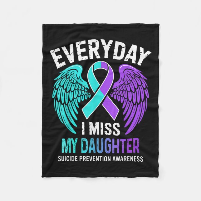 Wear Teal &amp; Purple I Miss My Daughter Suicide  Fleecedecke (Vorderseite)