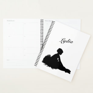Weary Ballerina Personalisiert w Name Notebook Planer