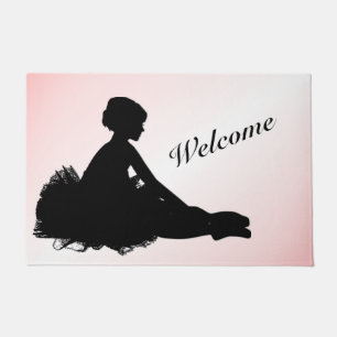 Weary Ballerina Personalisiert w Name Pink Fußmatte