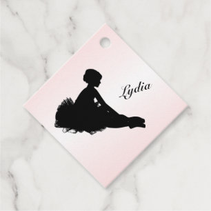 Weary Ballerina Personalisiert w Name Pink Geschenkanhänger