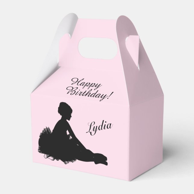 Weary Ballerina Personalisiert w Name Pink Geschenkschachtel (Vorderseite)