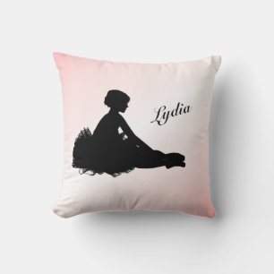 Weary Ballerina Personalisiert w Name Pink Kissen