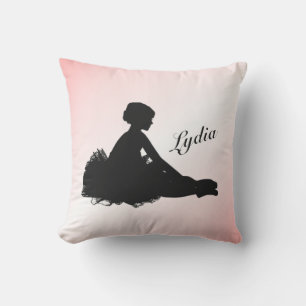 Weary Ballerina Personalisiert w Name Pink Kissen