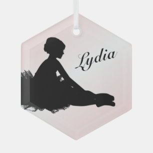 Weary Ballerina Personalisiert w Name Pink Ornament Aus Glas