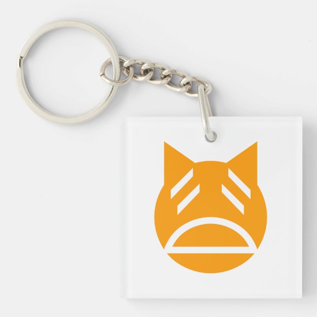 Weary Emoji Cat Schlüsselanhänger (Vorderseite)