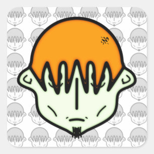 Weary Greenish Typ mit Goatev2 Quadratischer Aufkleber