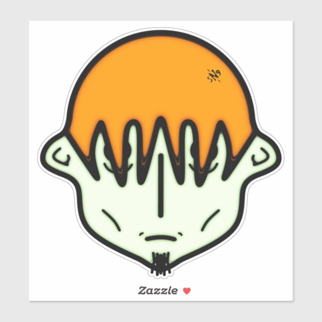 Weary Greenish Typ mit Ziege v1 Aufkleber (Blatt)