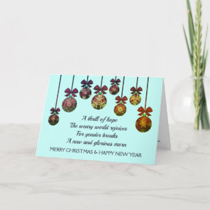 WEARY WORLD REJOICES Weihnachtsjahr Feiertagskarte