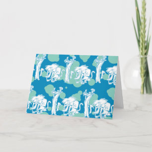 Weasel & Baboon Blue Character Pattern Karte