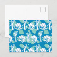 Weasel & Baboon Blue Character Pattern