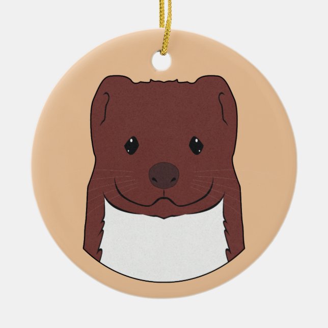 Weasel Face Keramik Ornament (Vorne)