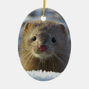 Weasel Keramik Ornament