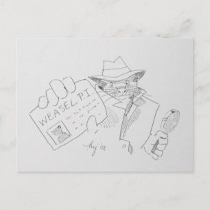Weasel P.I. Postkarte