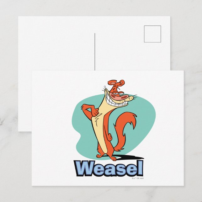 Weasel Proud Character Graphic Postkarte (Vorne/Hinten)