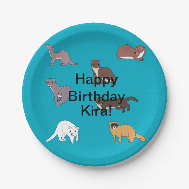 Weasels Birthday Pappteller (Vorderseite)