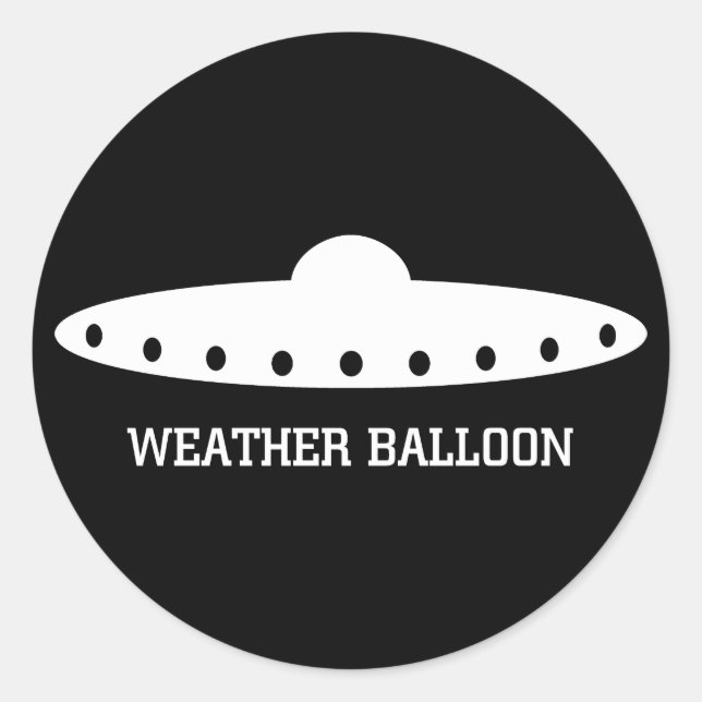 Weather Balloon UFO Runder Aufkleber (Vorderseite)