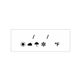 Weather, Temperature & Date - Fahrenheit Gummistempel