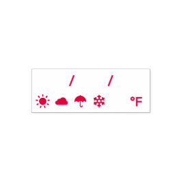 Weather, Temperature & Date - Fahrenheit Permastempel