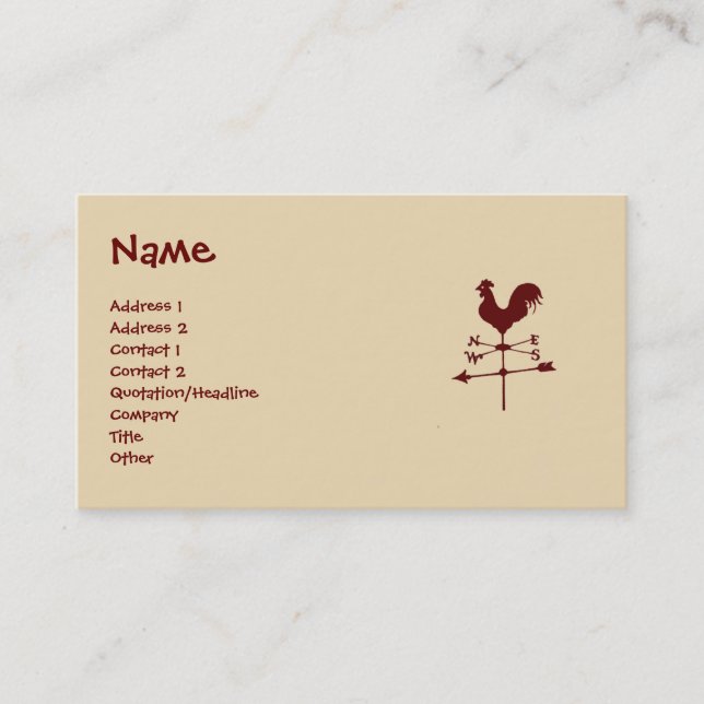 Weather Vane Business Card Visitenkarte (Vorderseite)