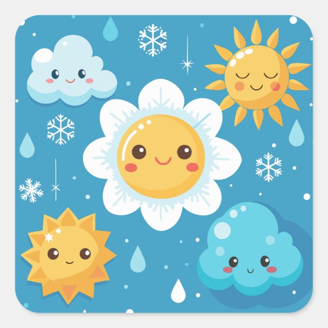 Weather Wonders Quadratischer Aufkleber (Vorderseite)