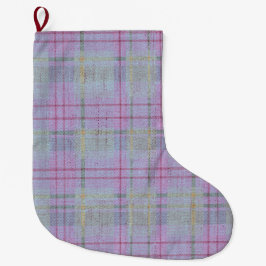 Weathered Lavender Plaid Großer Weihnachtsstrumpf