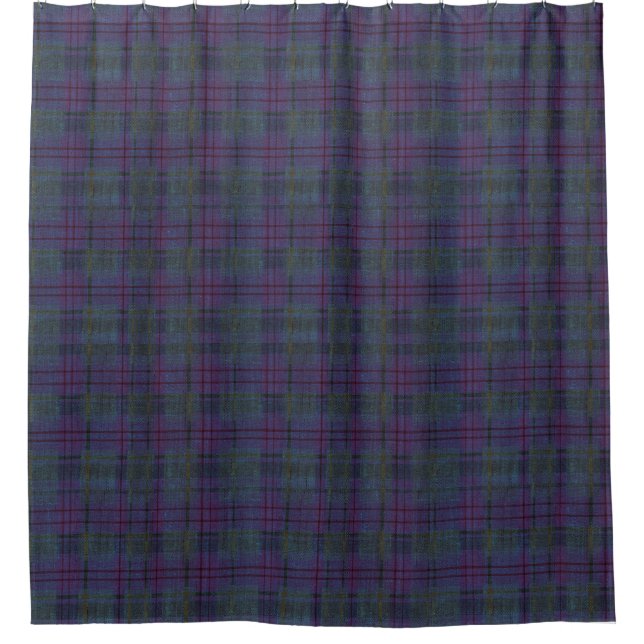  Weathered Navy Blue Tartan Duschvorhang (Vorderseite)
