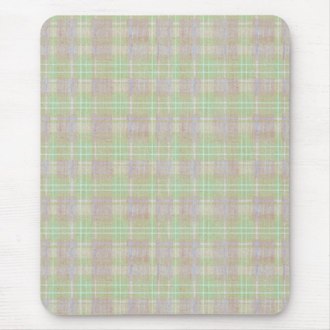 Weathered Neutral Sage Plaid Mousepad (Vorne)