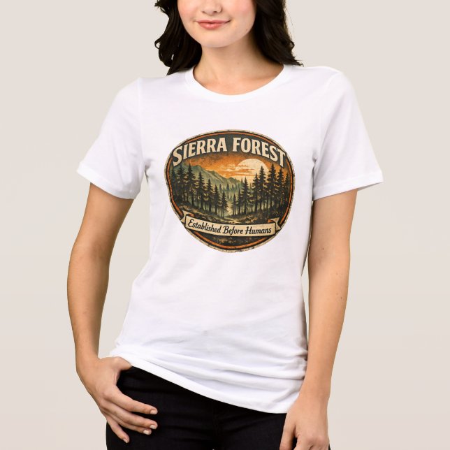 Weathered Sierra Forest-Established Before Humans Tri-Blend Shirt (Vorderseite)