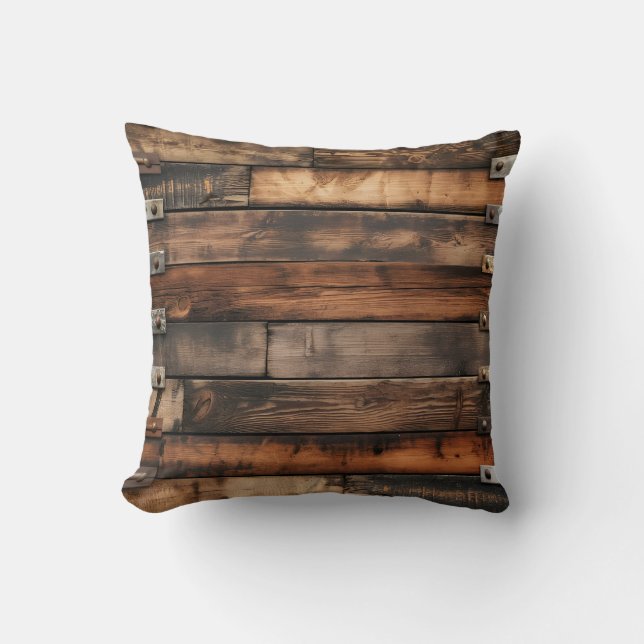 Weathered Wood Throw Kissen (Vorderseite)
