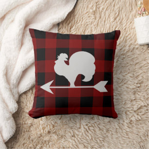 Weathervane Red and Black Kariert Throw PIllow Kissen